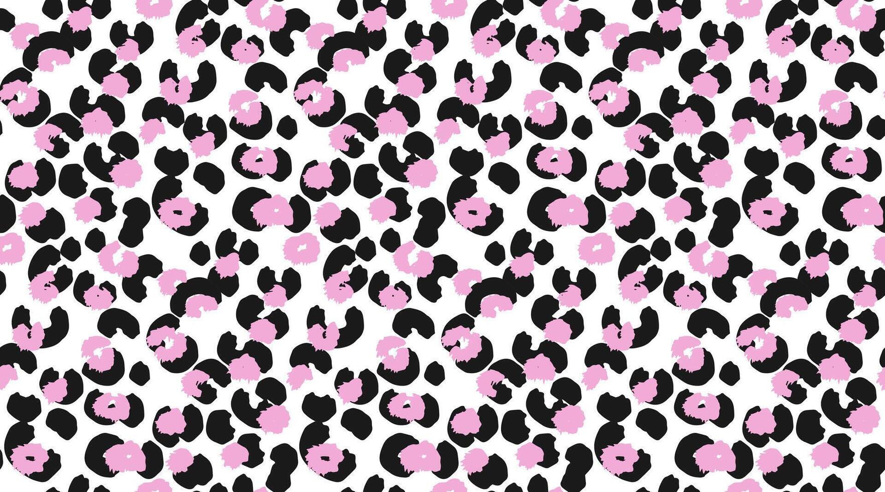 Playful colorful seamless leopard pattern with vibrant pink and black spots on a white background. bold and modern design animal print perfect for textiles, fashion, digital art vector