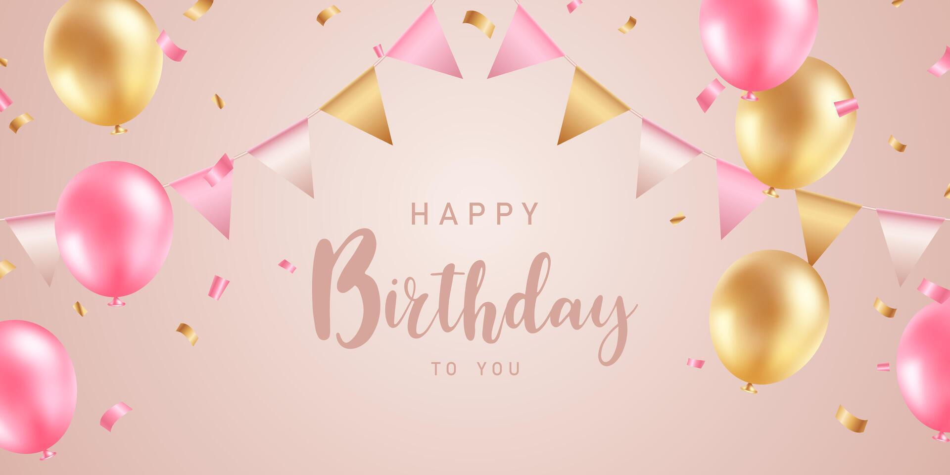Celebrate your birthday background with beautiful balloon illustration. vector