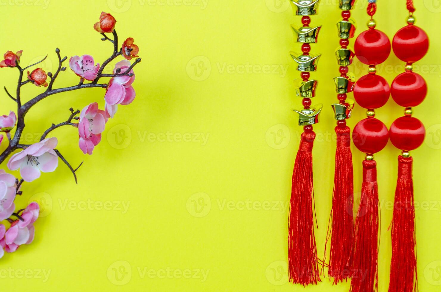 Chinese New Year decoration with customizable space for text. Chinese New Year celebration concept photo