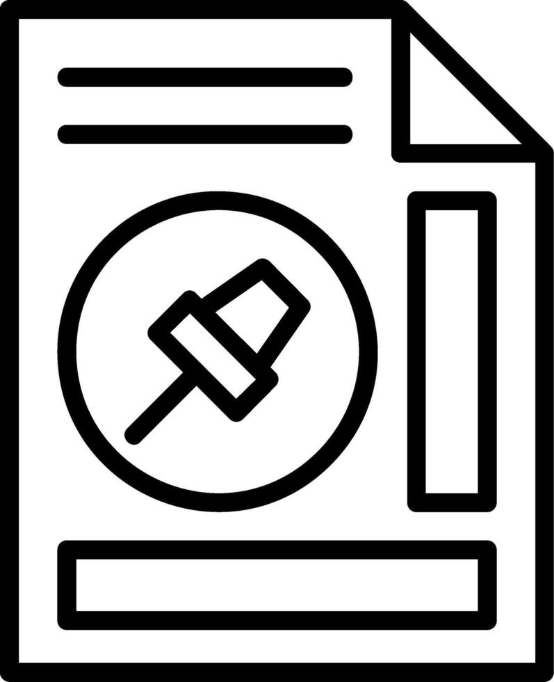 Pin Line Icon vector