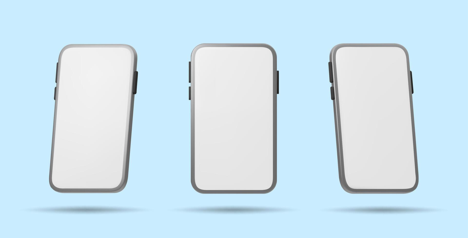 3d Realistic set of Mockup Mobile Phone. illustration vector