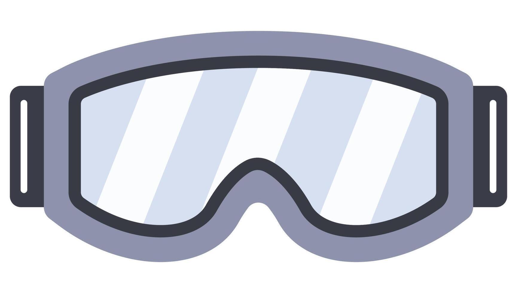 Snowboarding goggles flat icon isolated on white background. vector