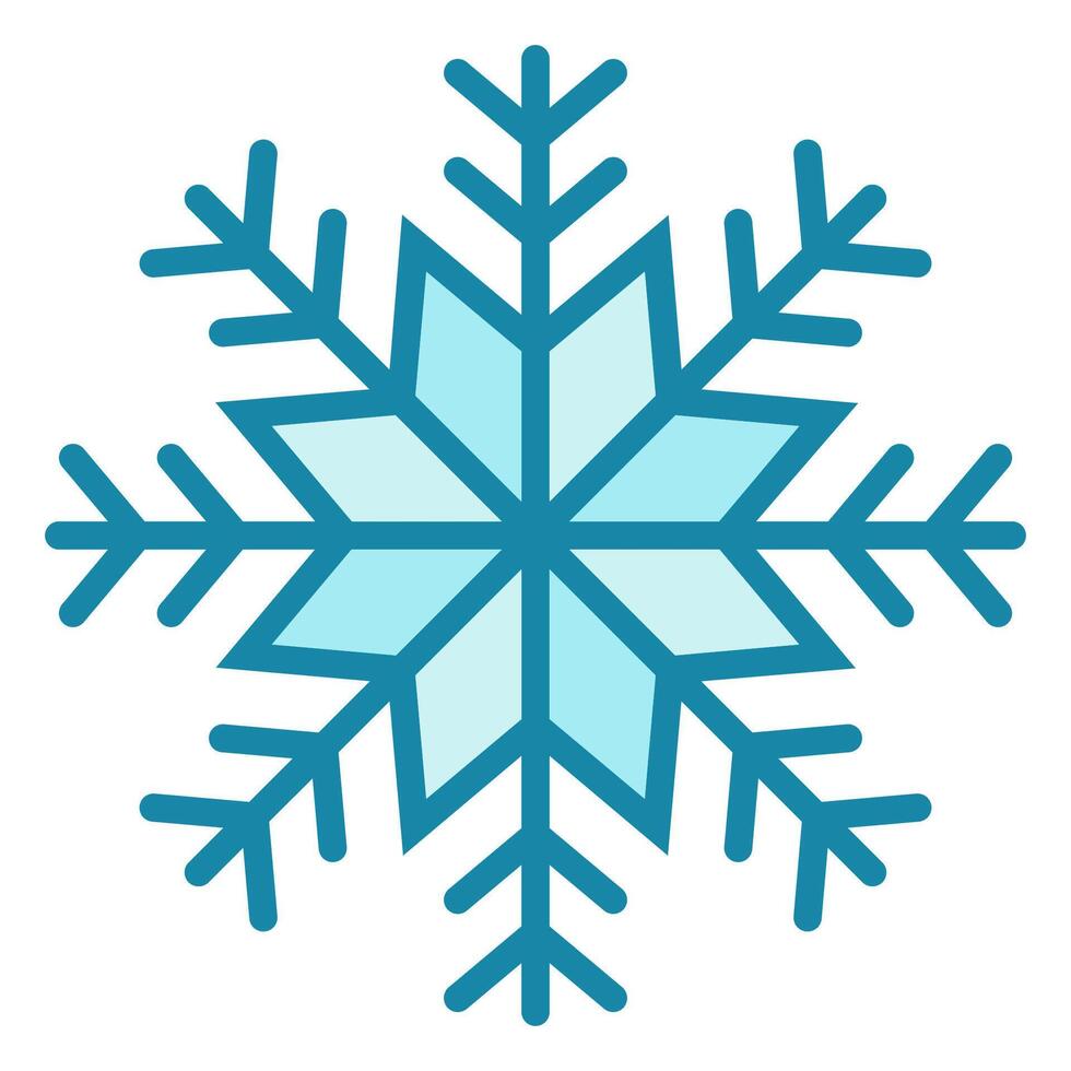 Blue snowflake flat icon isolated on white background. vector