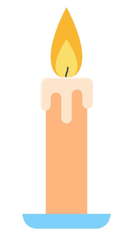 Candle Flat icon isolated on white background. vector