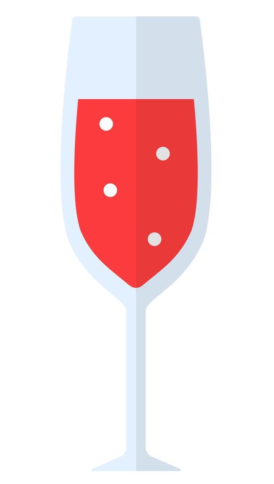 Red wine glass flat icon isolated on white background. vector