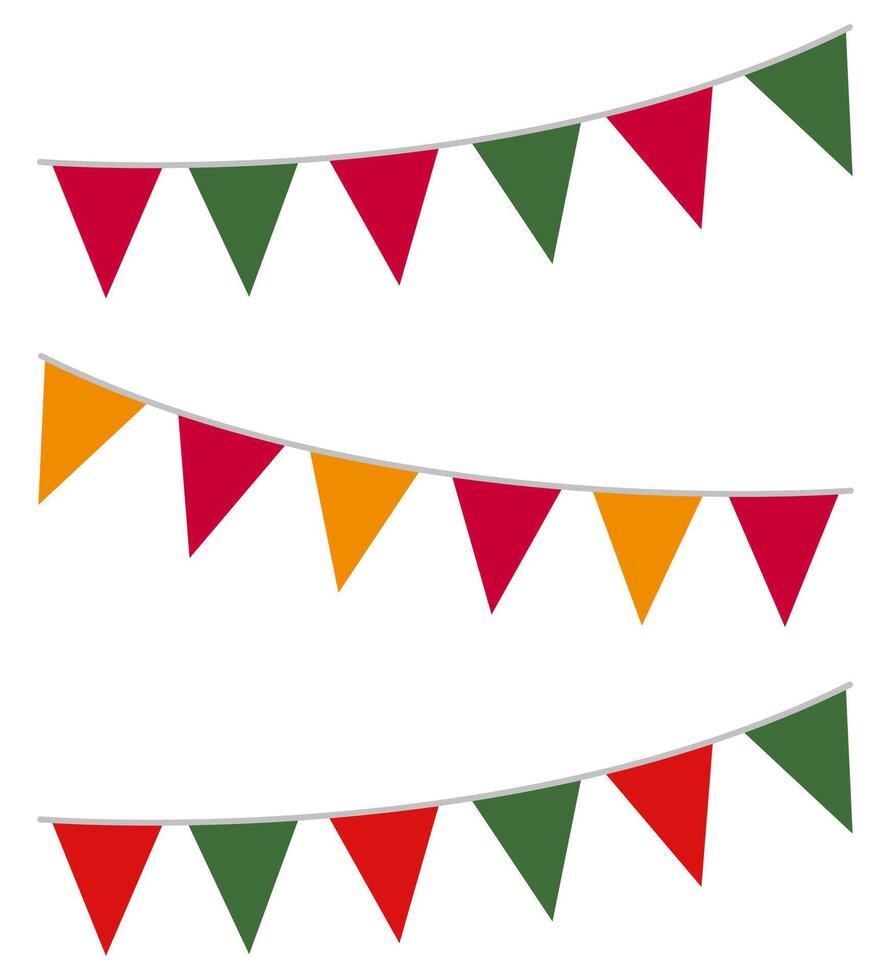 Carnival garland flat icon isolated on white background. vector