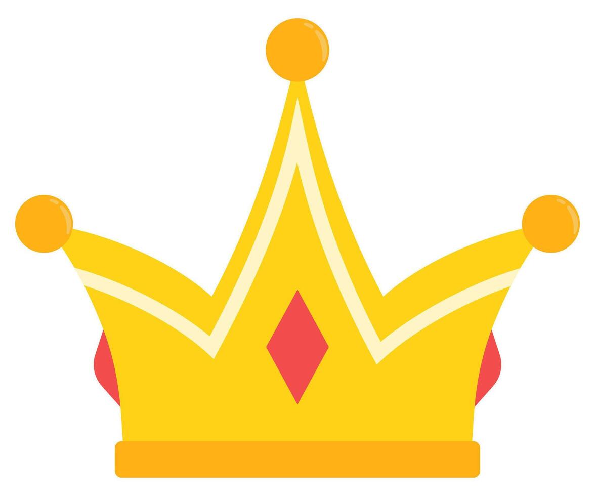 Flat crown icon isolated on white background. vector