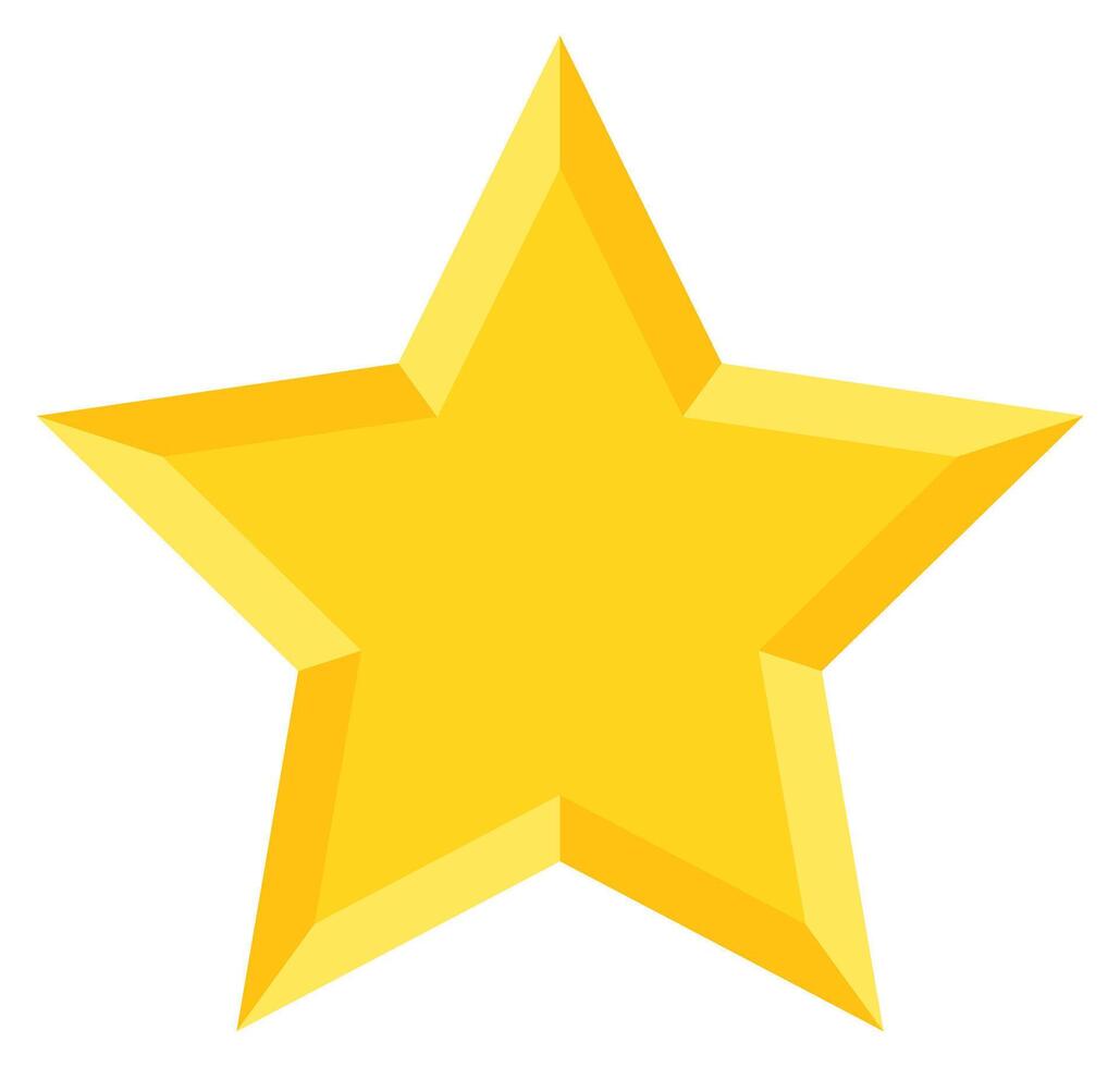 Yellow star flat icon isolated on white background. vector