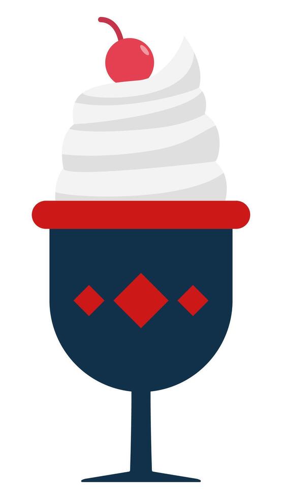 Ice cream in cup flat icon isolated on white background vector