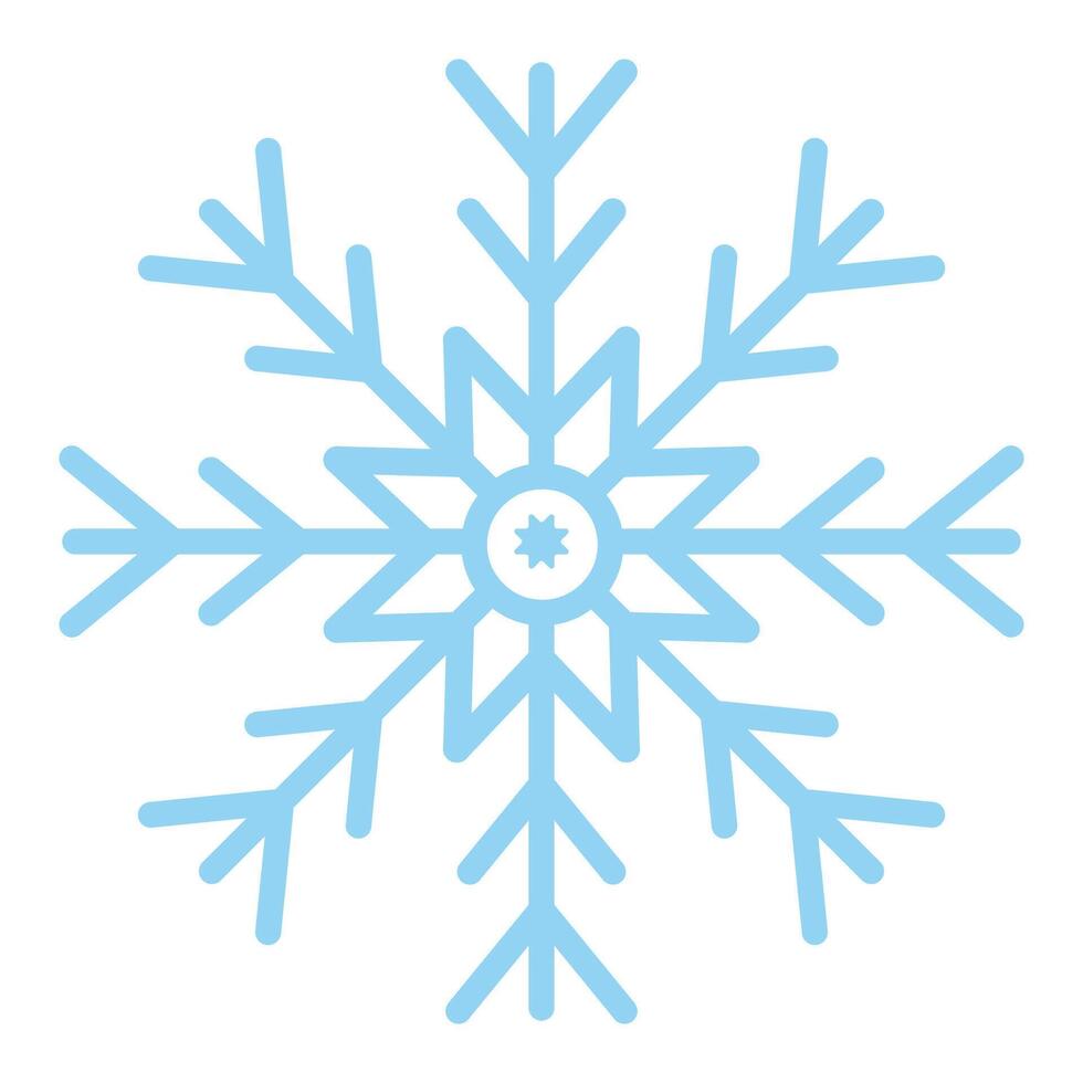 Blue snowflake icon isolated on white background. vector