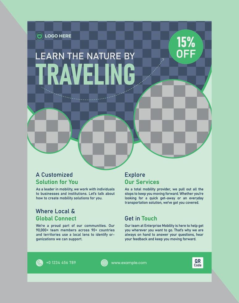 Modern Creative Travel Flyer Design For Travel Agency vector
