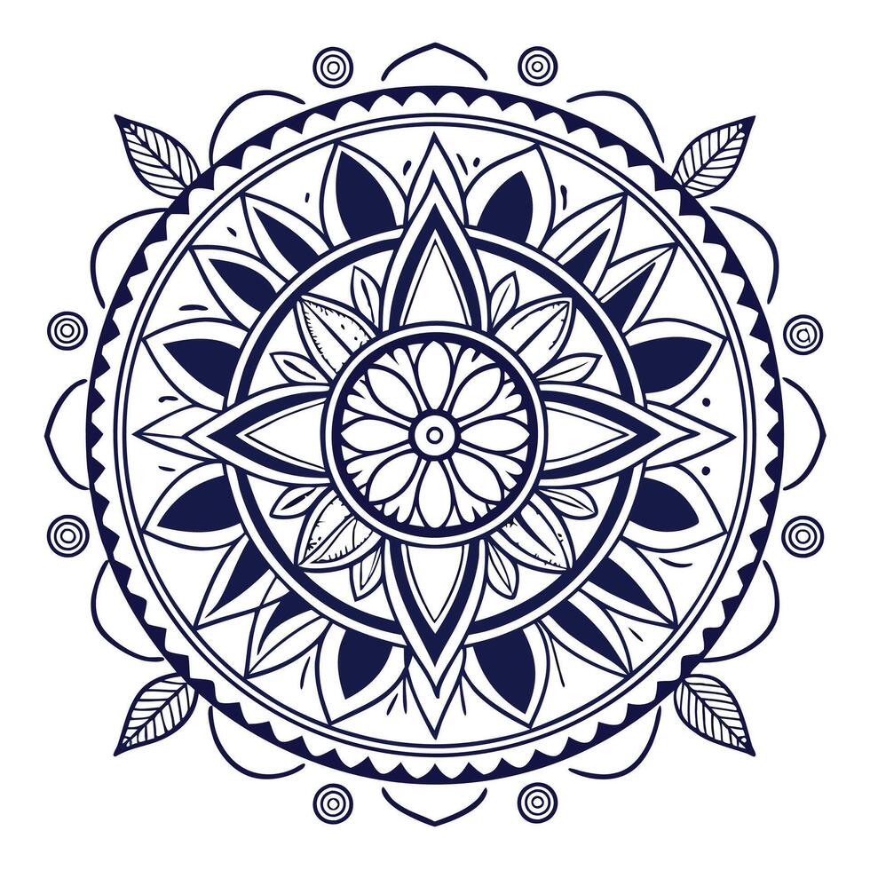 circular mandala with intricate pattern vector