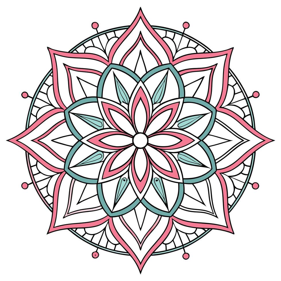 symmetrical mandala design vector