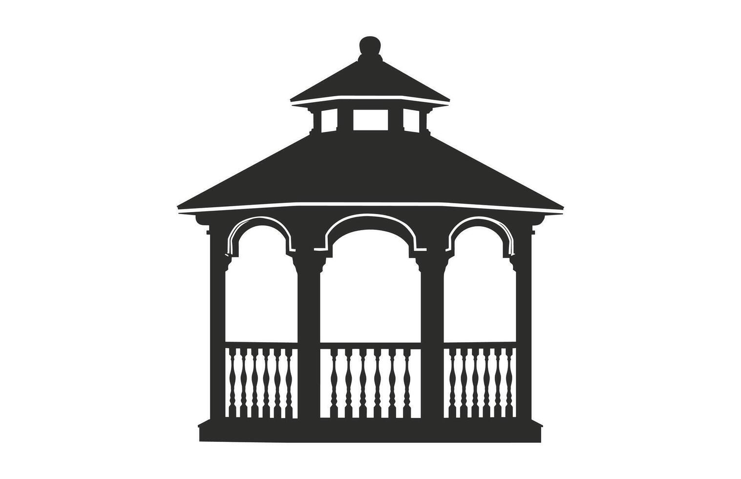 Gazebo Silhouette isolated on a white background vector
