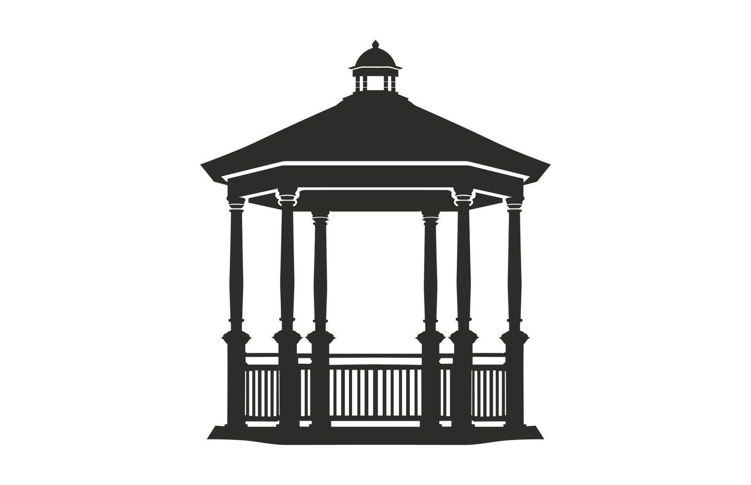 Gazebo Silhouette Clipart vector