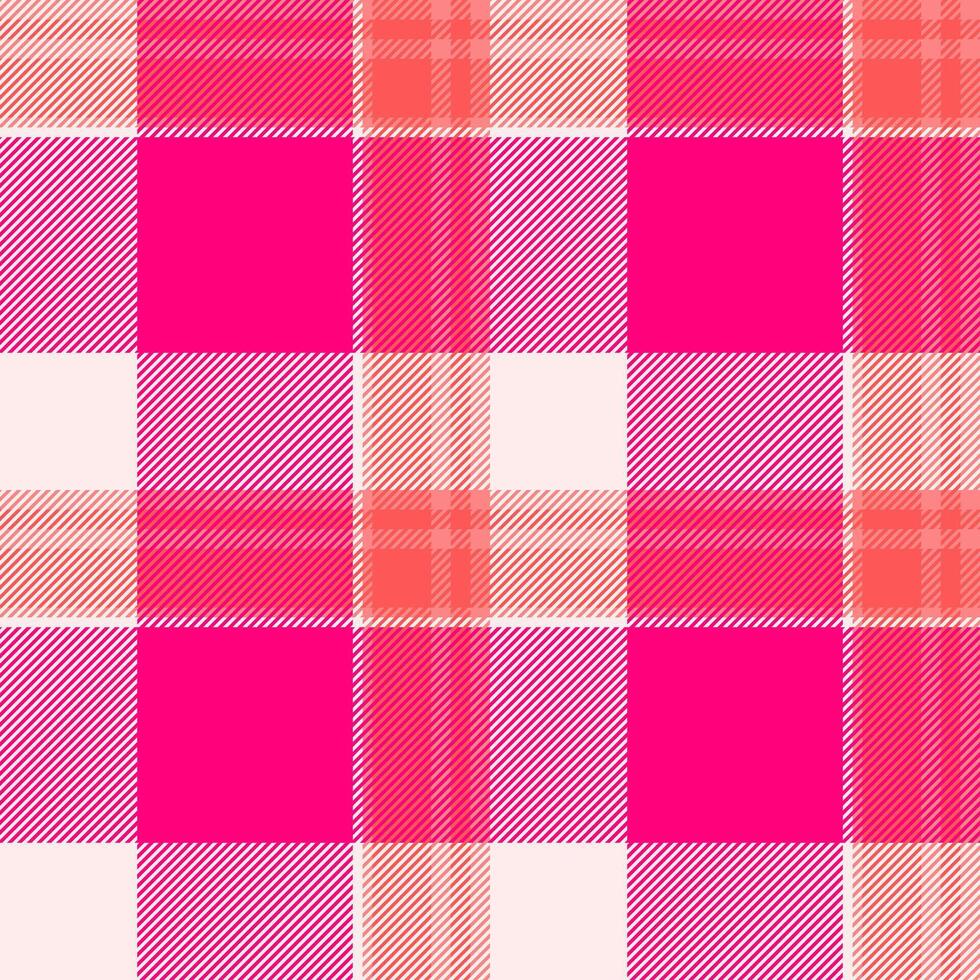 Choose textile background plaid, poster seamless fabric texture. Comfort check pattern tartan in red and bright pink colors. vector
