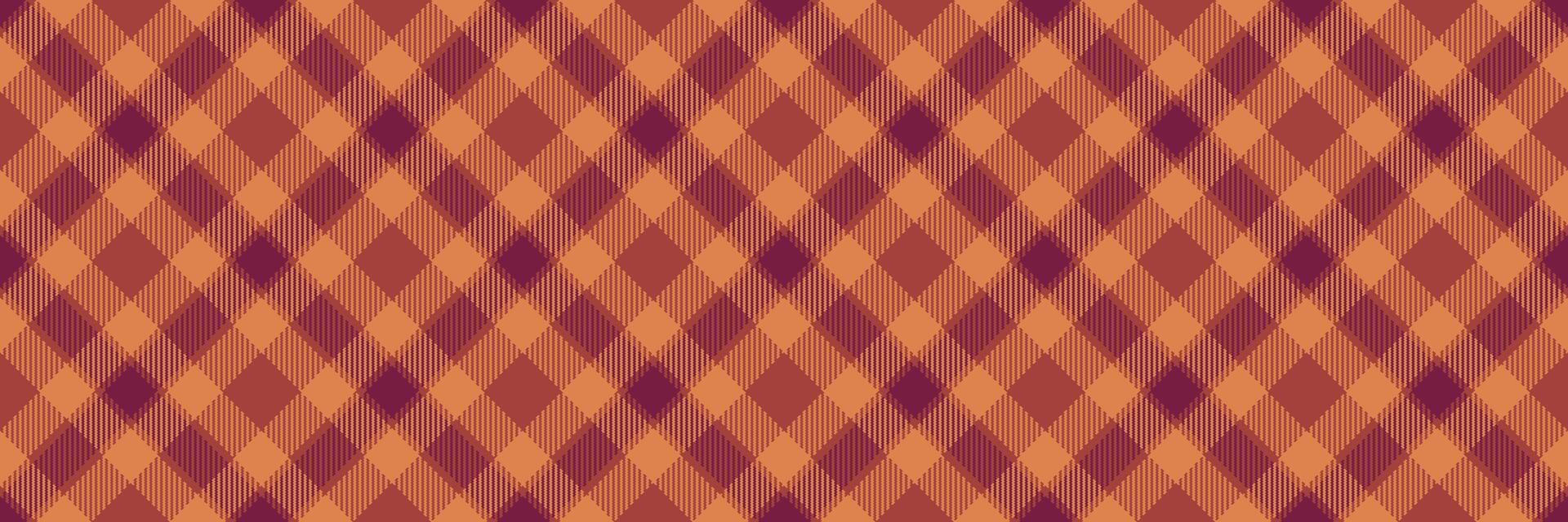 Gingham texture pattern , rural plaid check tartan. Red fabric seamless textile background in orange and red colors. vector