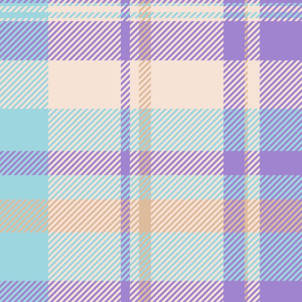 Smooth pattern fabric texture, youth tartan plaid . Gentle check background seamless textile in light and violet colors. vector
