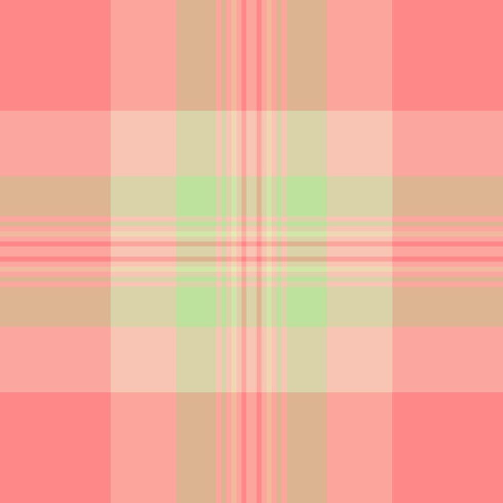 Straight check tartan, nice fabric textile seamless. Repeat texture background pattern plaid in light and red colors. vector