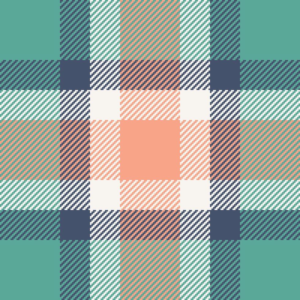 Picnic blanket texture plaid , daisy textile seamless fabric. Cute tartan background pattern check in teal and white colors. vector