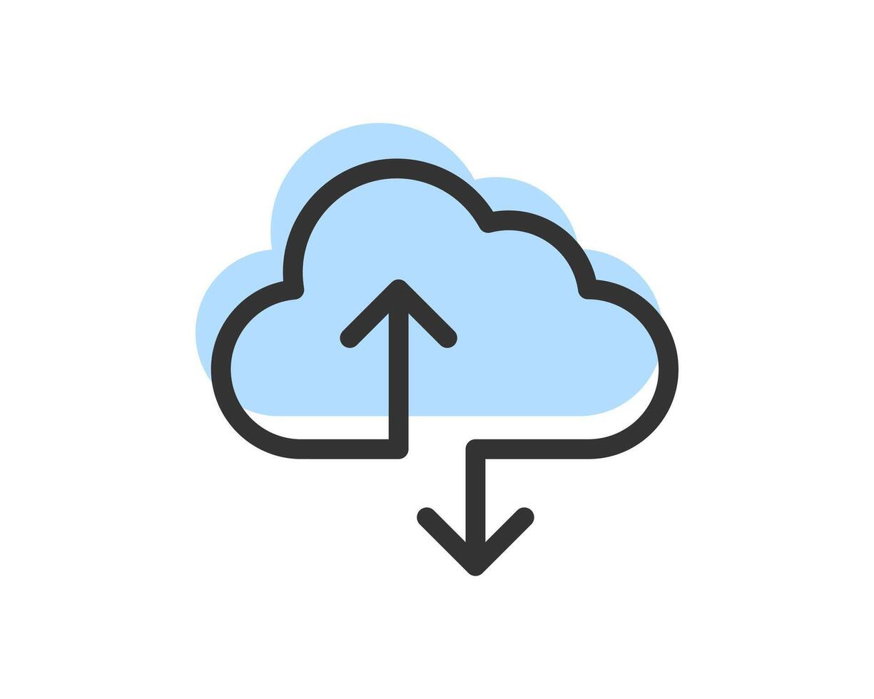 Cloud Storage And Data Transfer Icon. Computing Service And Network Related Line Icons. Database And Server, Cyber Security, Digital Transformation. vector