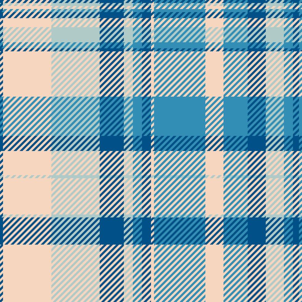 Hunter seamless pattern fabric, jersey check texture . American background textile plaid tartan in cyan and light colors. vector
