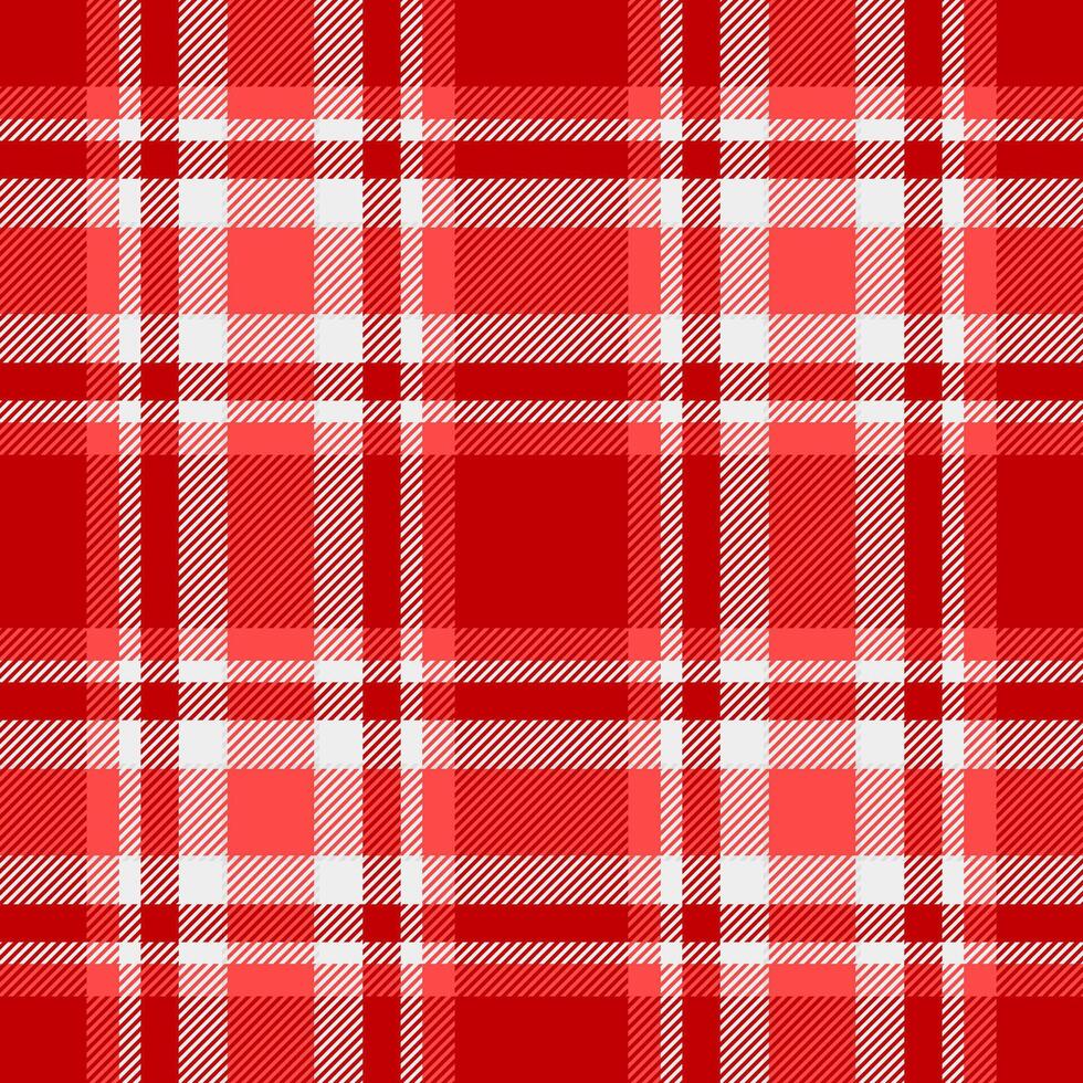 Basic textile texture plaid, intricate seamless fabric. Canadian pattern tartan check background in red and white colors. vector