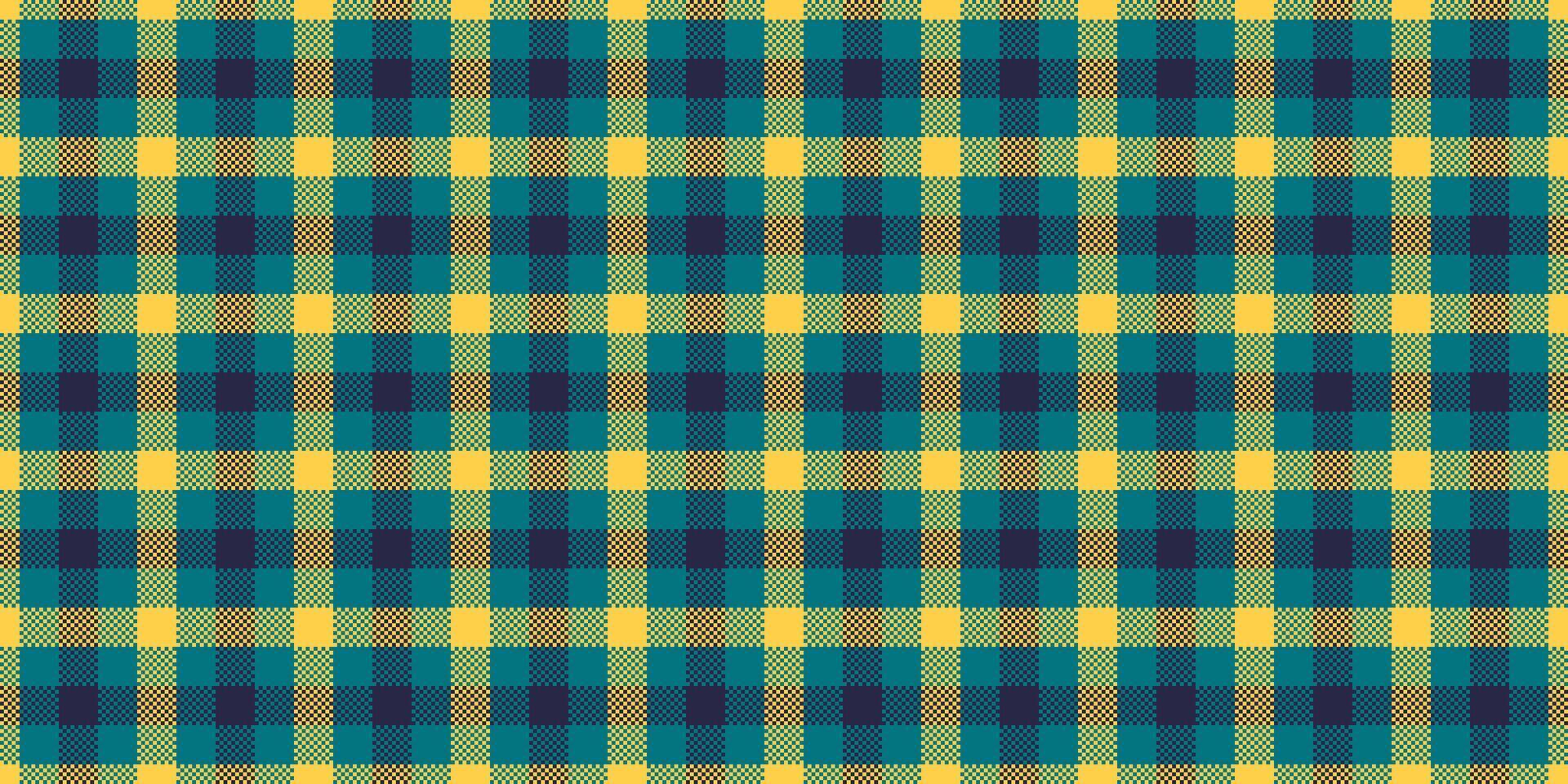 Valentines day seamless background pattern, graph check textile. Industry plaid tartan fabric texture in cyan and amber colors. vector