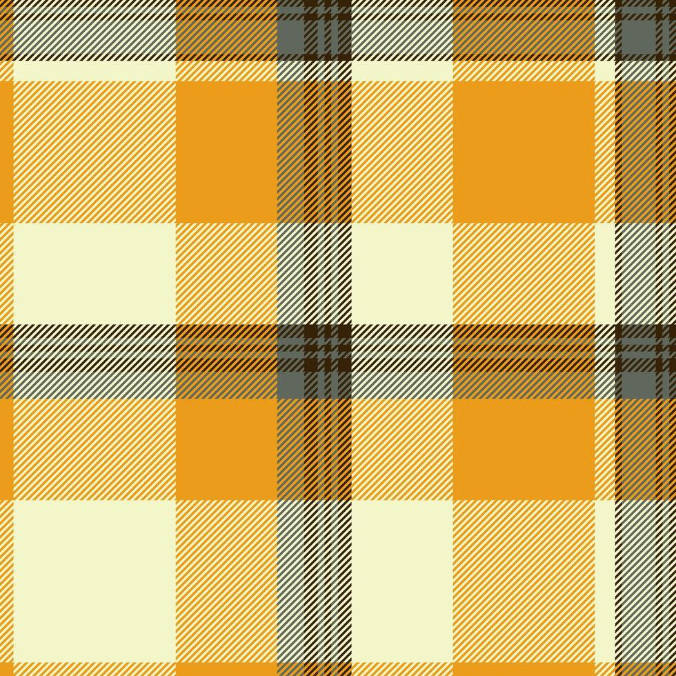 Magazine pattern check , 70s seamless textile background. Holiday plaid texture tartan fabric in light and amber colors. vector