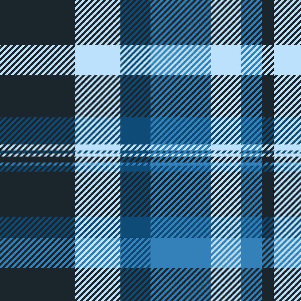 Present texture plaid, africa check pattern background. Seasonal textile tartan fabric seamless in cyan and dark colors. vector