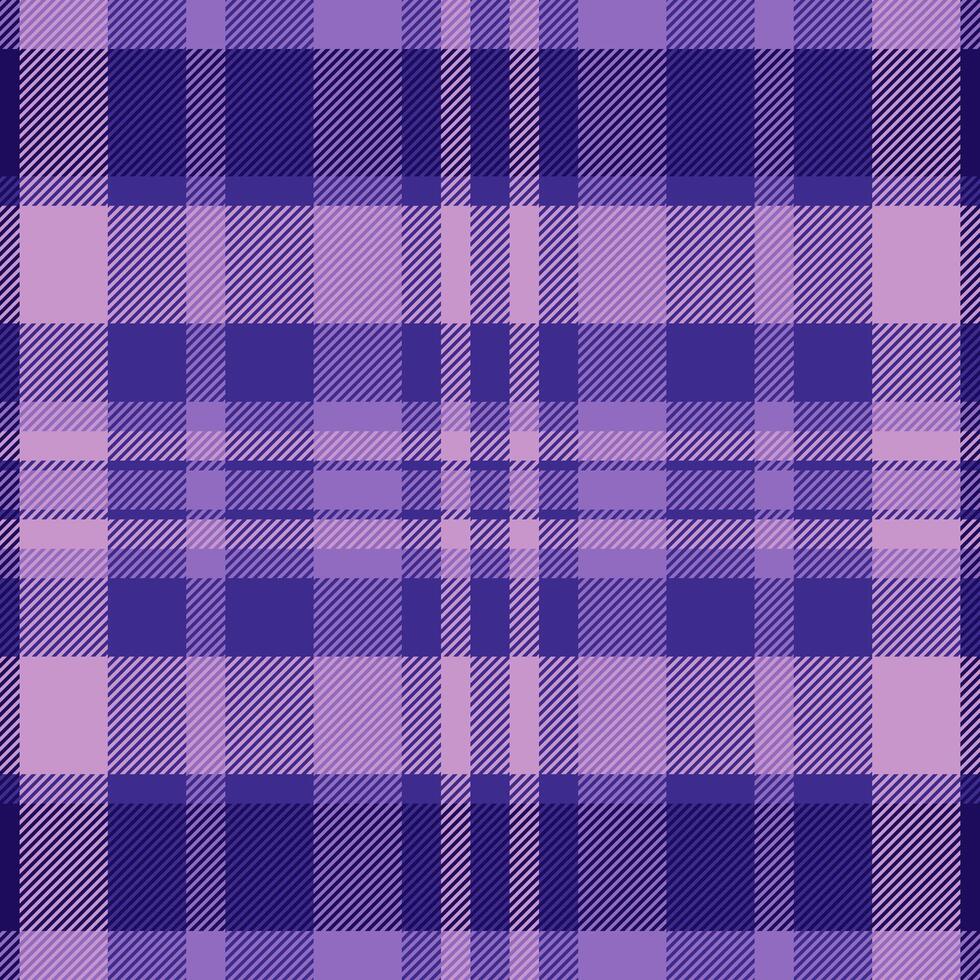 Endless check fabric textile, track pattern texture. Place background seamless tartan plaid in indigo and pastel colors. vector