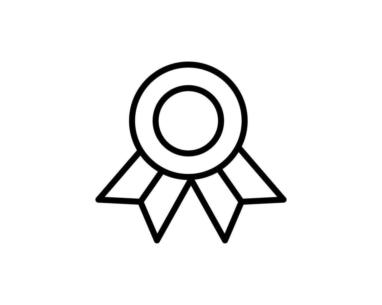 Medal with ribbon premium quality icon. Best choice label, certified badge, approval chec or award guarantee. vector