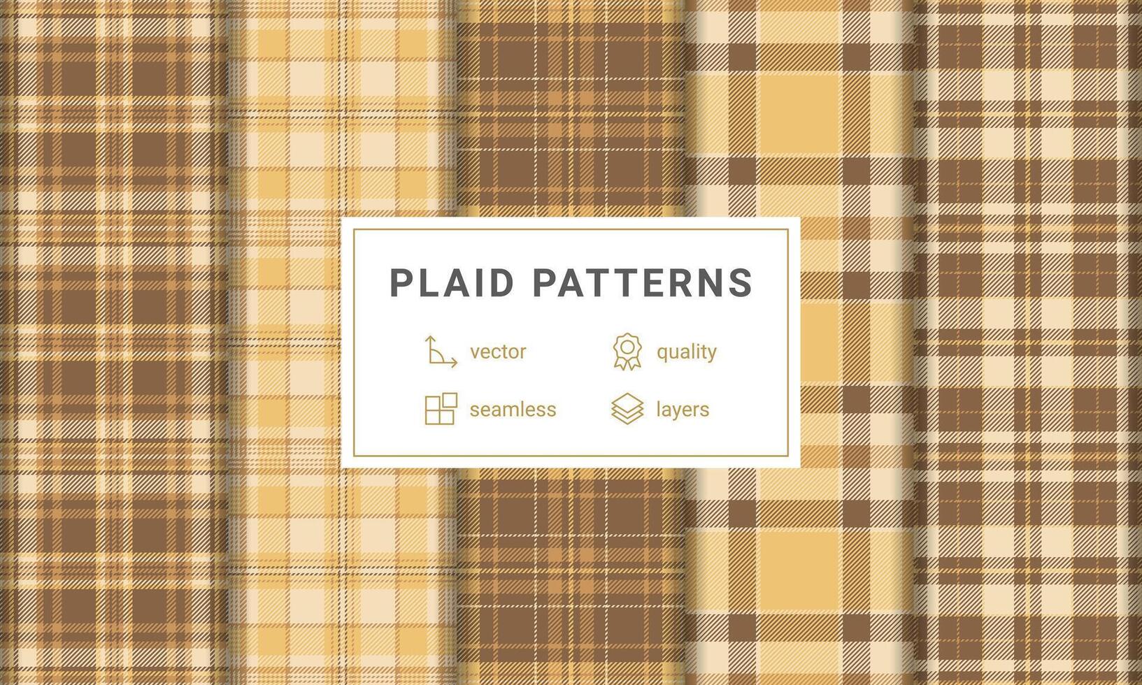 A vibrant plaid collection with gingham-inspired checks and celtic motifs, great for fabric and textile prints in fashionable colors. vector