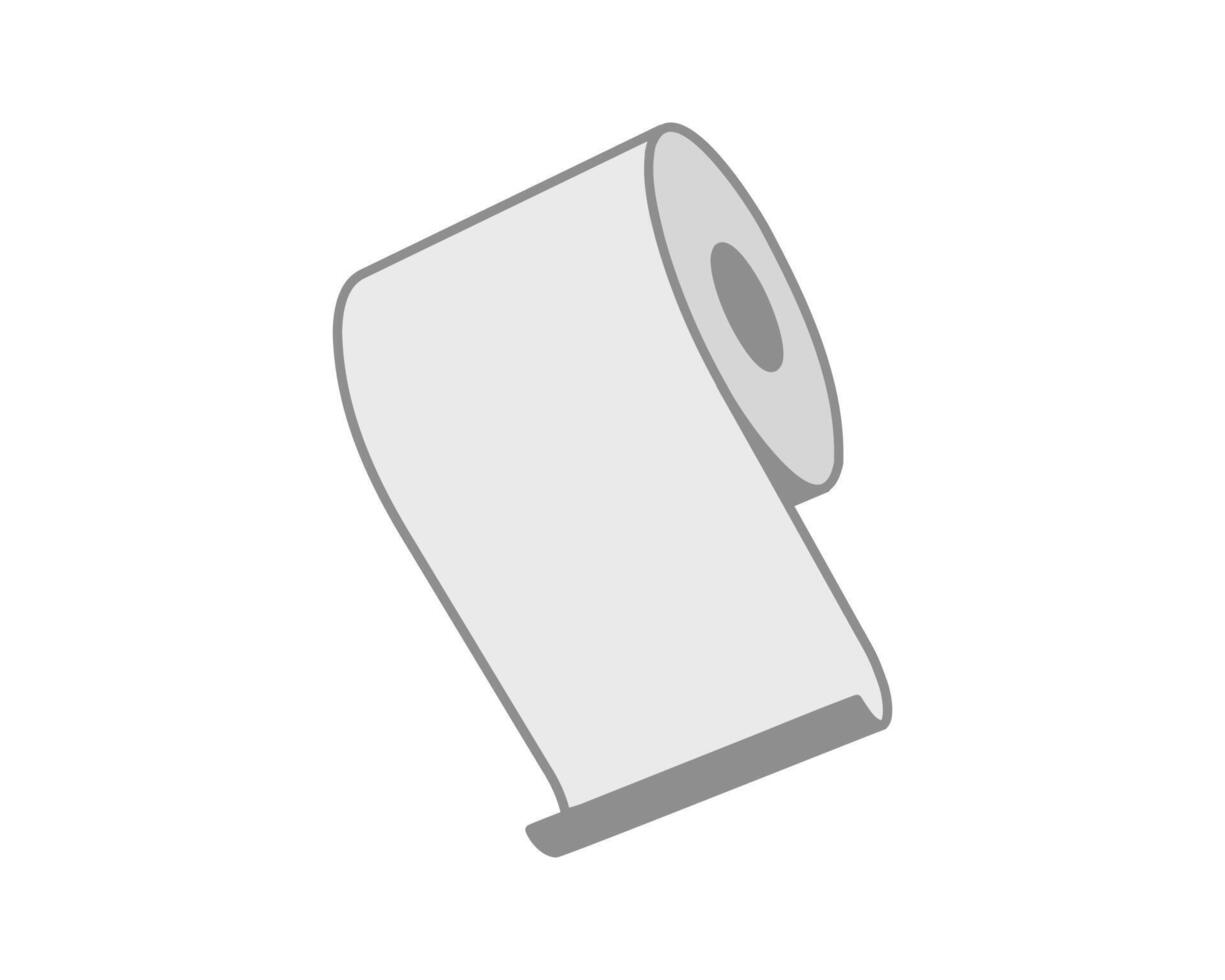 Toilet paper roll or tube icon design, template for wc. Bathroom hygiene icons, kitchen cleaning towel. Blank soft scroll product. vector