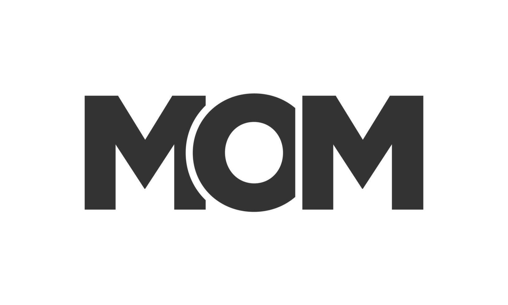 MOM logo design template with strong and modern bold text. Initial based logotype featuring simple and minimal typography. Trendy company identity. vector