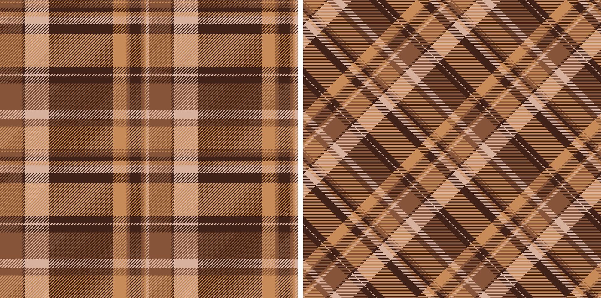 Fabric texture pattern of textile seamless background with a check tartan plaid. Set in earth colors for Easter celebration ideas. vector