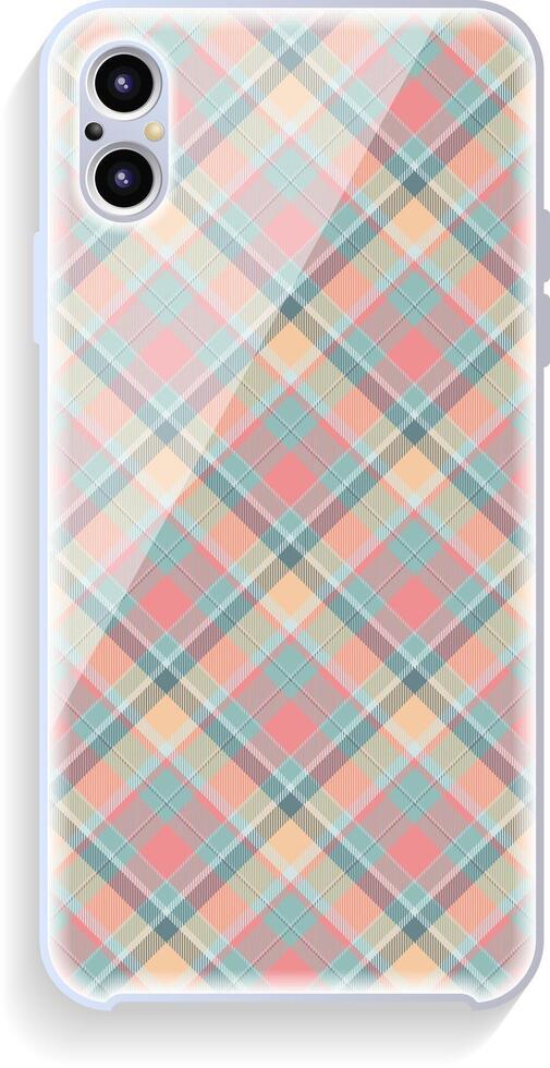 Smartphone cover design mockup. Template geometric pattern for mobile phone back part. Flat design. vector