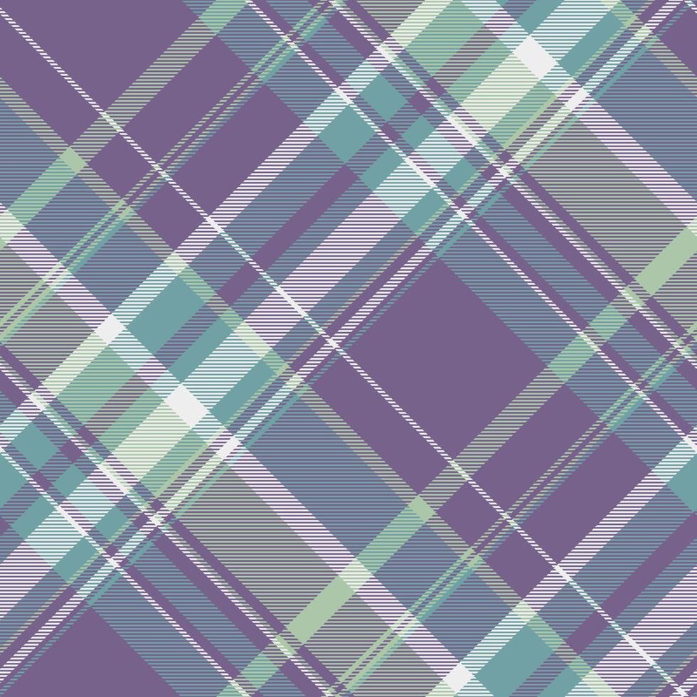 Scrapbook plaid background fabric, group tartan seamless. Worldwide texture textile pattern check in violet and cyan colors. vector