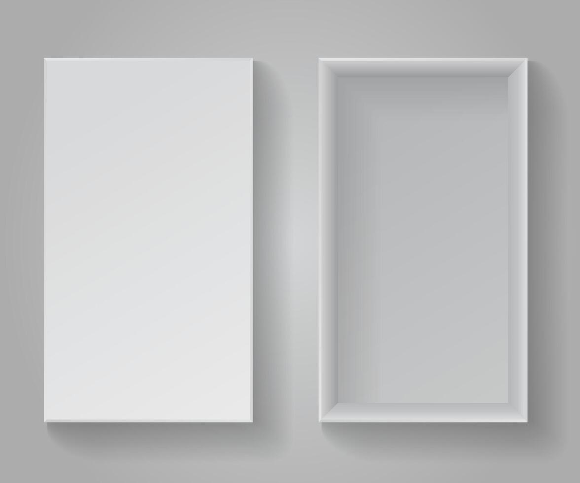Realistic white cardboard box for stuff. illustration vector