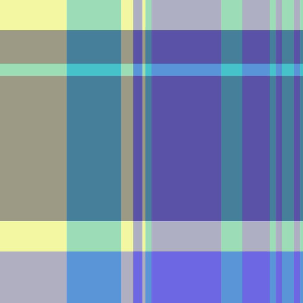 Diverse fabric seamless tartan, 70s textile background check. Oriental pattern texture plaid in indigo and pastel colors. vector