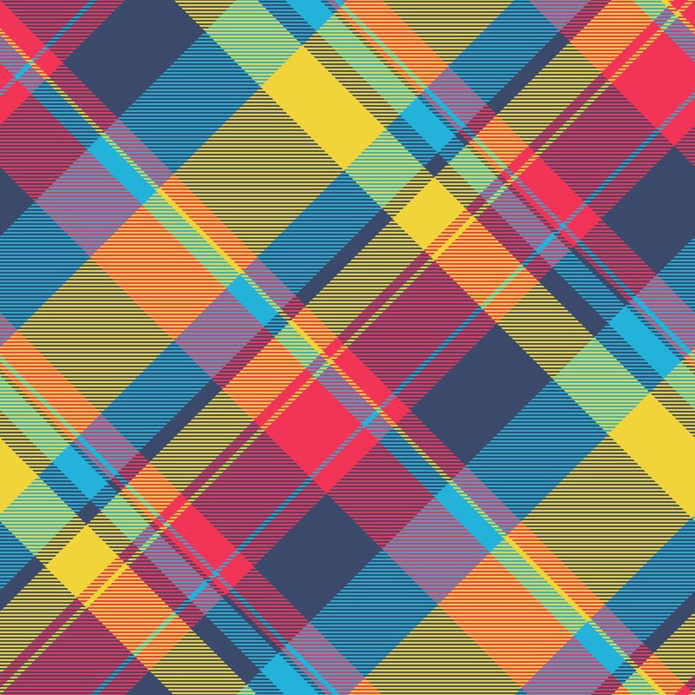 Jersey tartan plaid texture, product textile seamless check. Colourful background fabric pattern in blue and yellow colors. vector