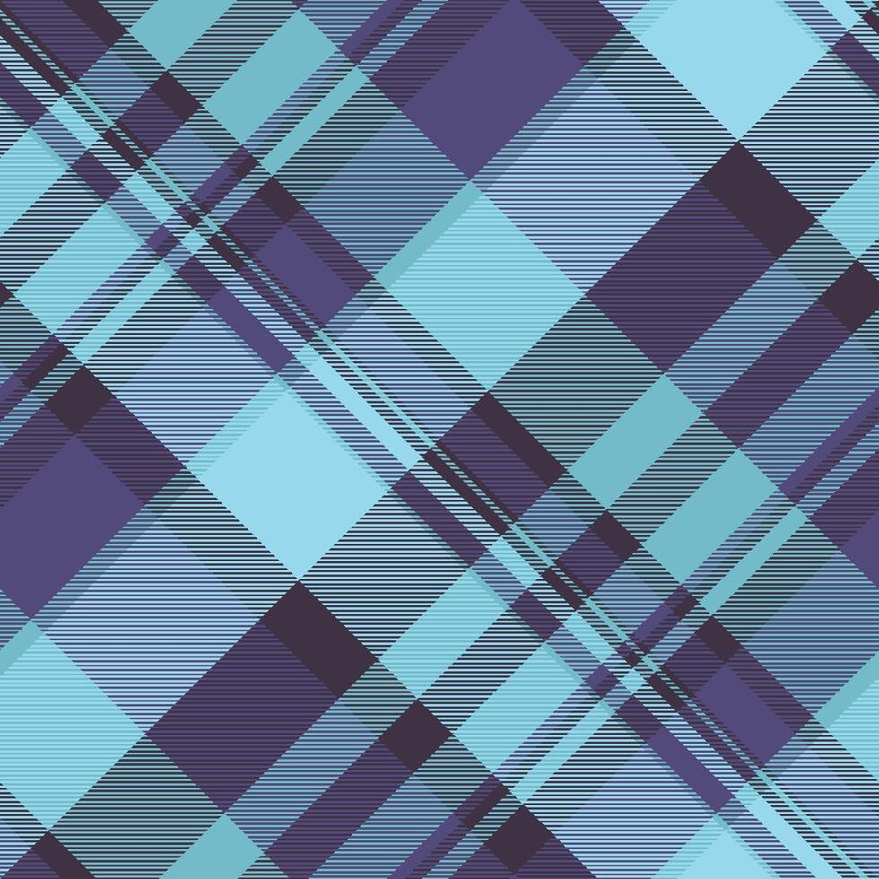 Multicolor seamless fabric , ireland check texture tartan. Event pattern plaid textile background in cyan and indigo colors. vector