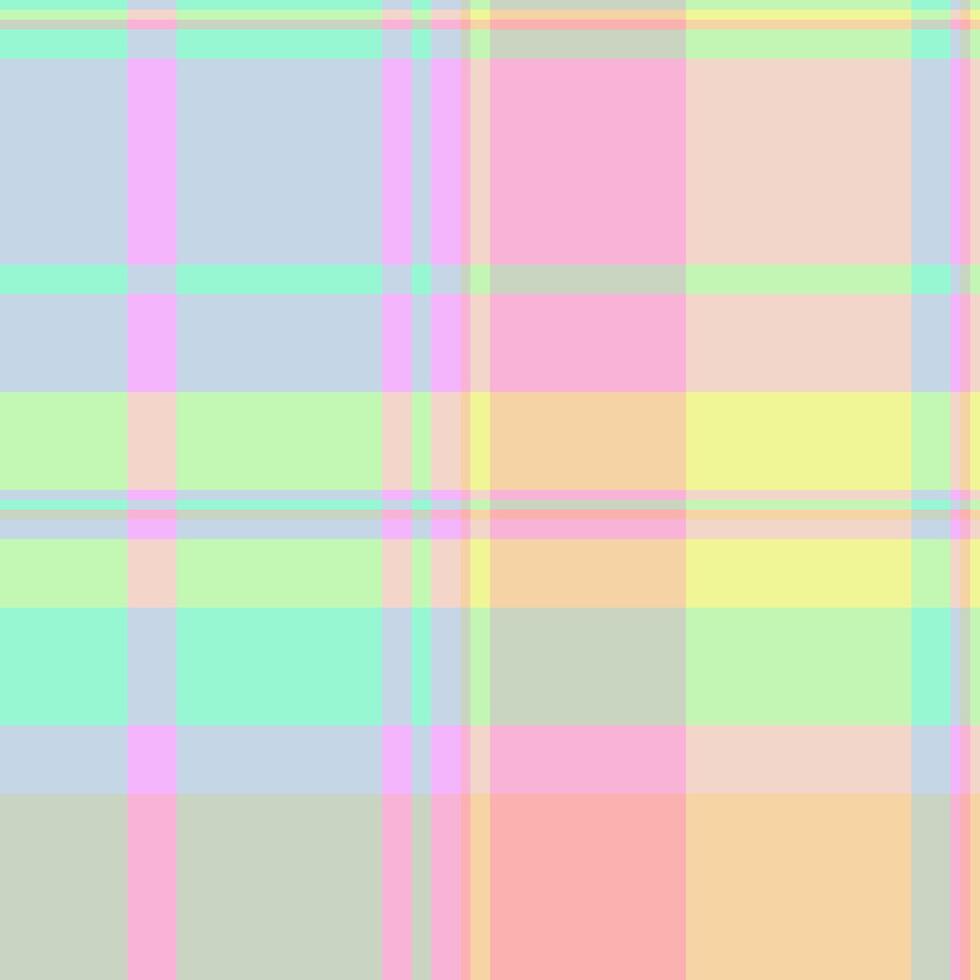 Curtain tartan plaid fabric, tidy seamless pattern textile. Fit background check texture in light and mint colors. vector