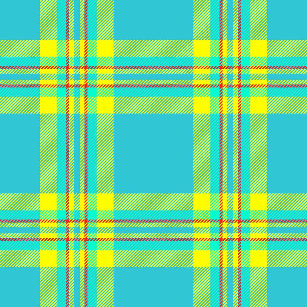 Collection background textile plaid, glamor pattern seamless. Apparel fabric tartan check texture in cyan and yellow colors. vector