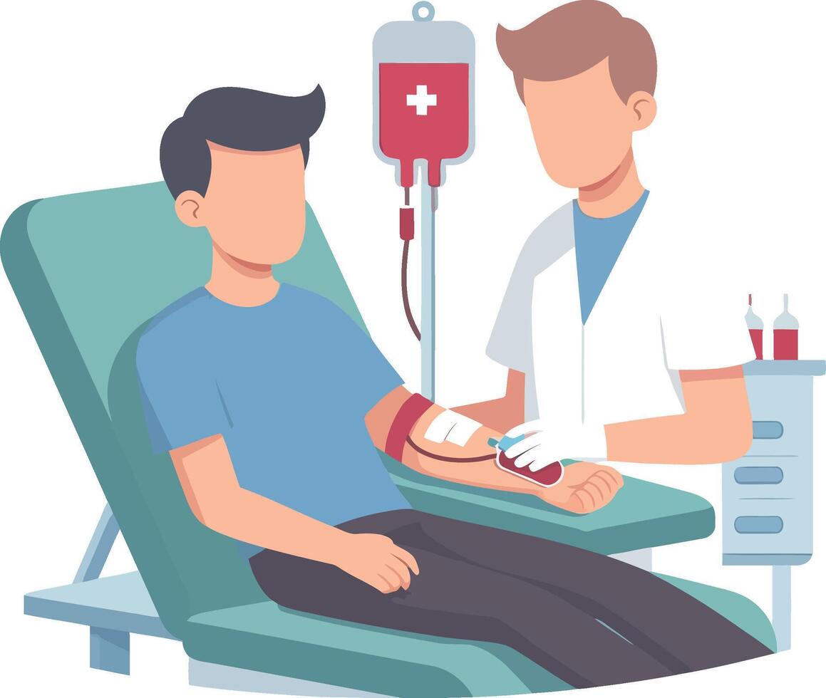 illustration of a man donating blood vector