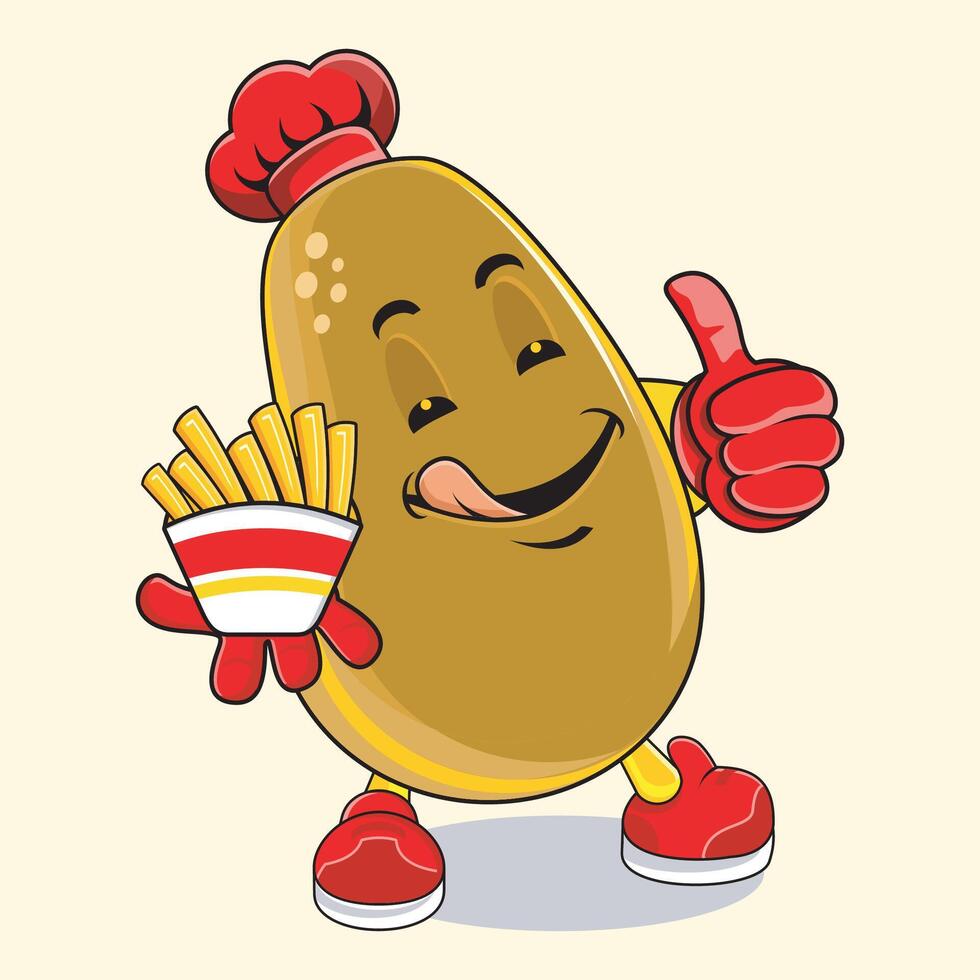French Fries mascot vector