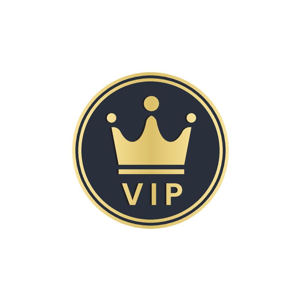 VIP Crown Gold Icon isolated in white Background vector