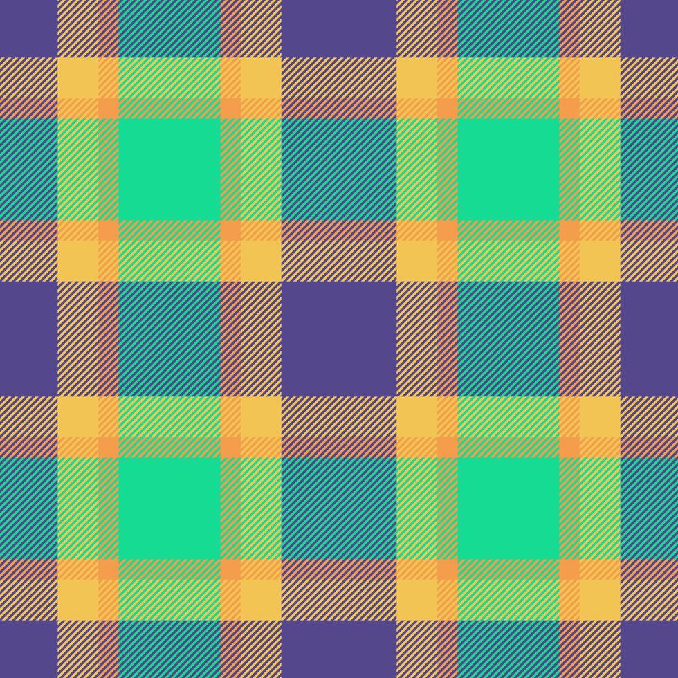 Calm check textile , attire fabric plaid tartan. Installing background pattern seamless texture in indigo and mint colors. vector