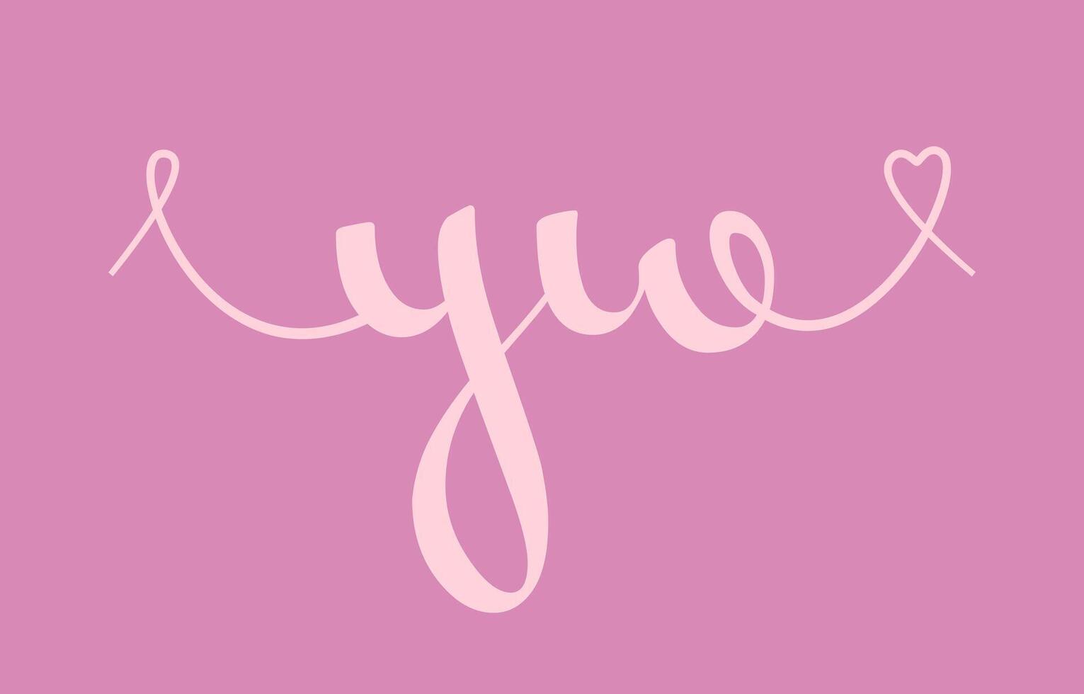 YW initial wedding monogram calligraphy illustration. Hand drawn lettering y and w love logo design for valentines day poster, greeting card vector
