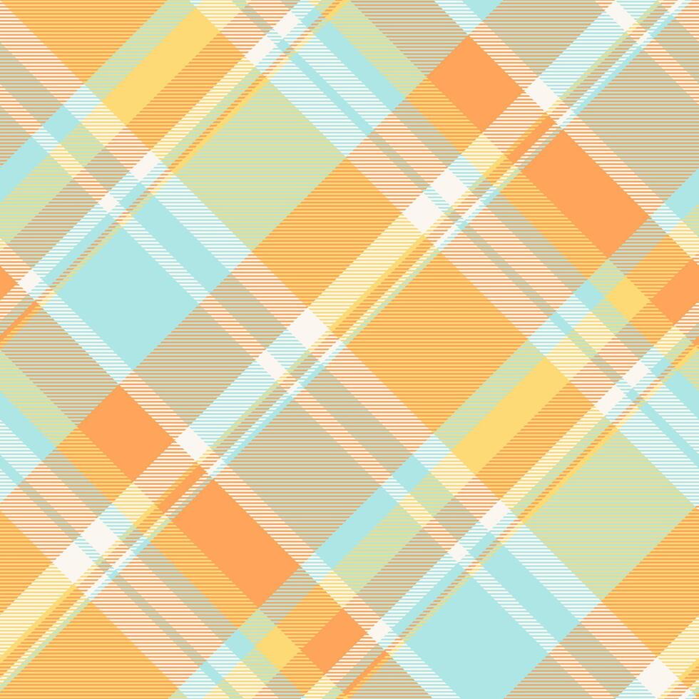 Podium check pattern, mat fabric texture textile. Creativity seamless plaid tartan background in orange and light colors. vector